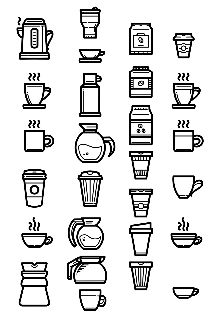 Coffee house icon set