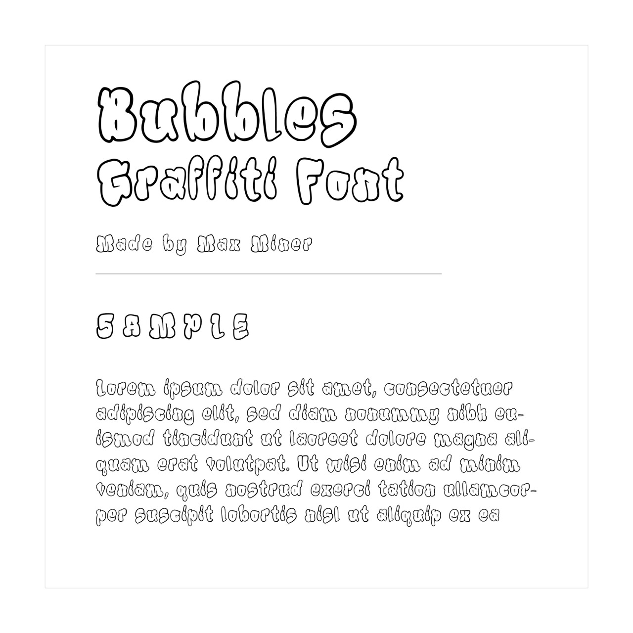 Bubbles — outlined graffiti bubble font