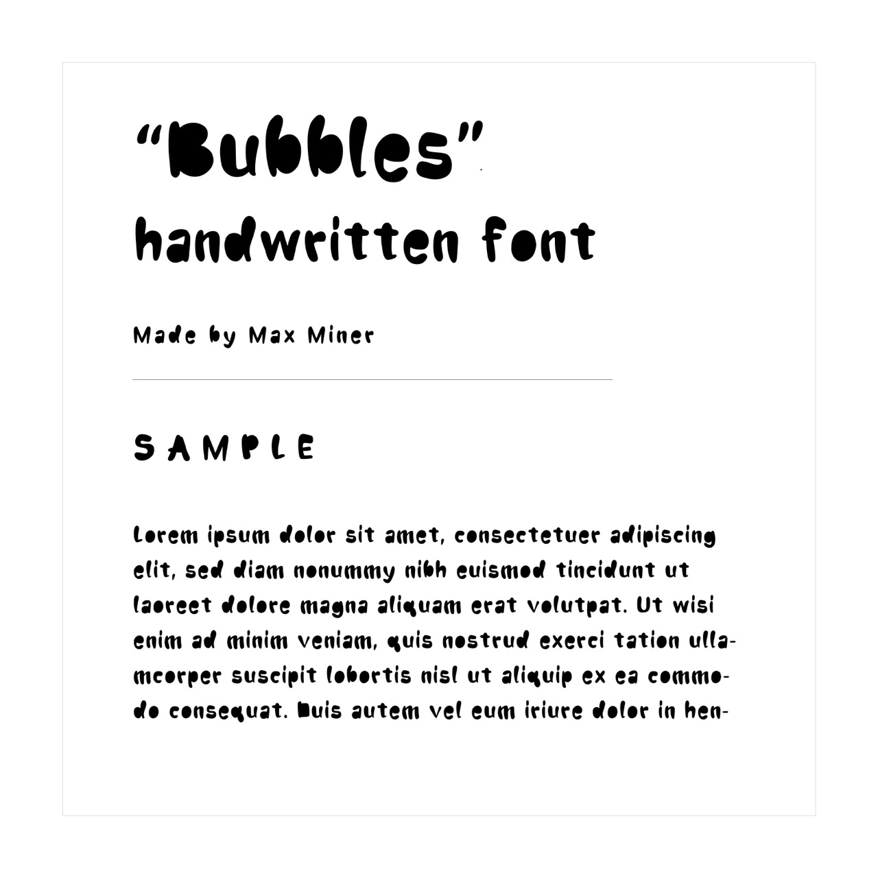 Bubbles — filled graffiti bubble font