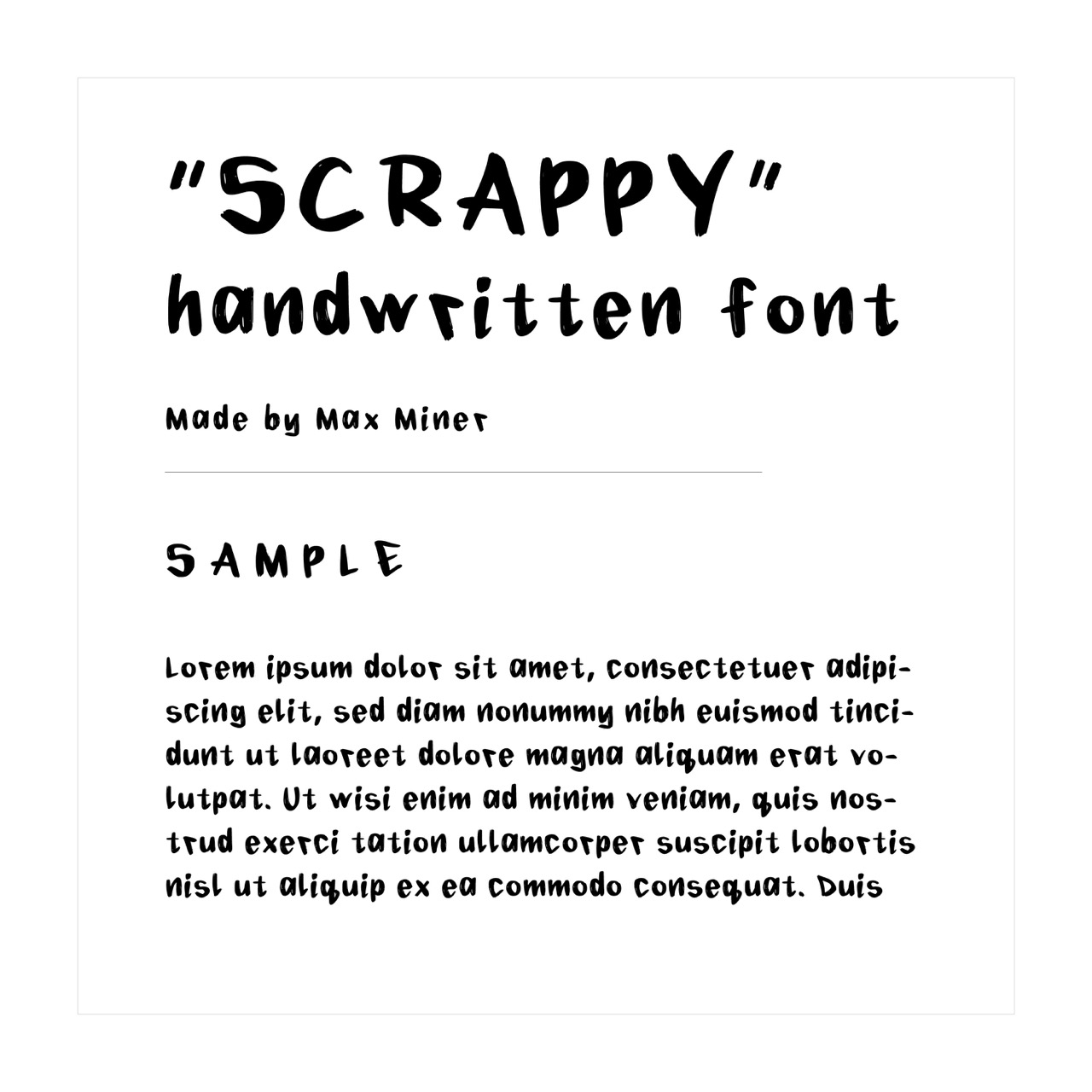 Scrappy — chunky, irregular handwritten font