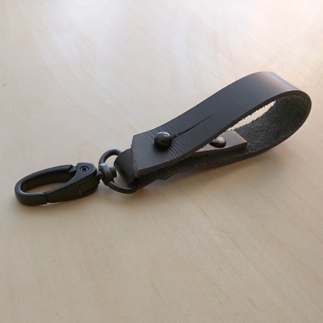 Leather key strap — angle