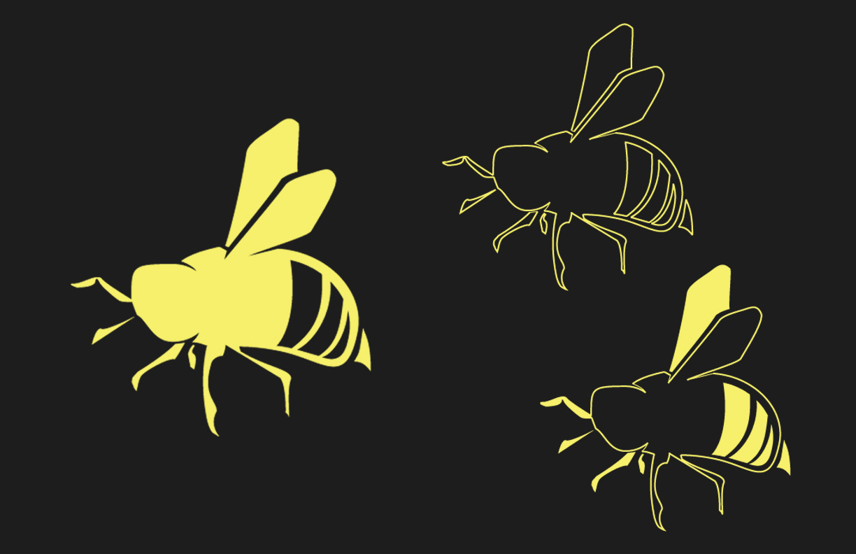 Bee illustrations — mascot and icon work