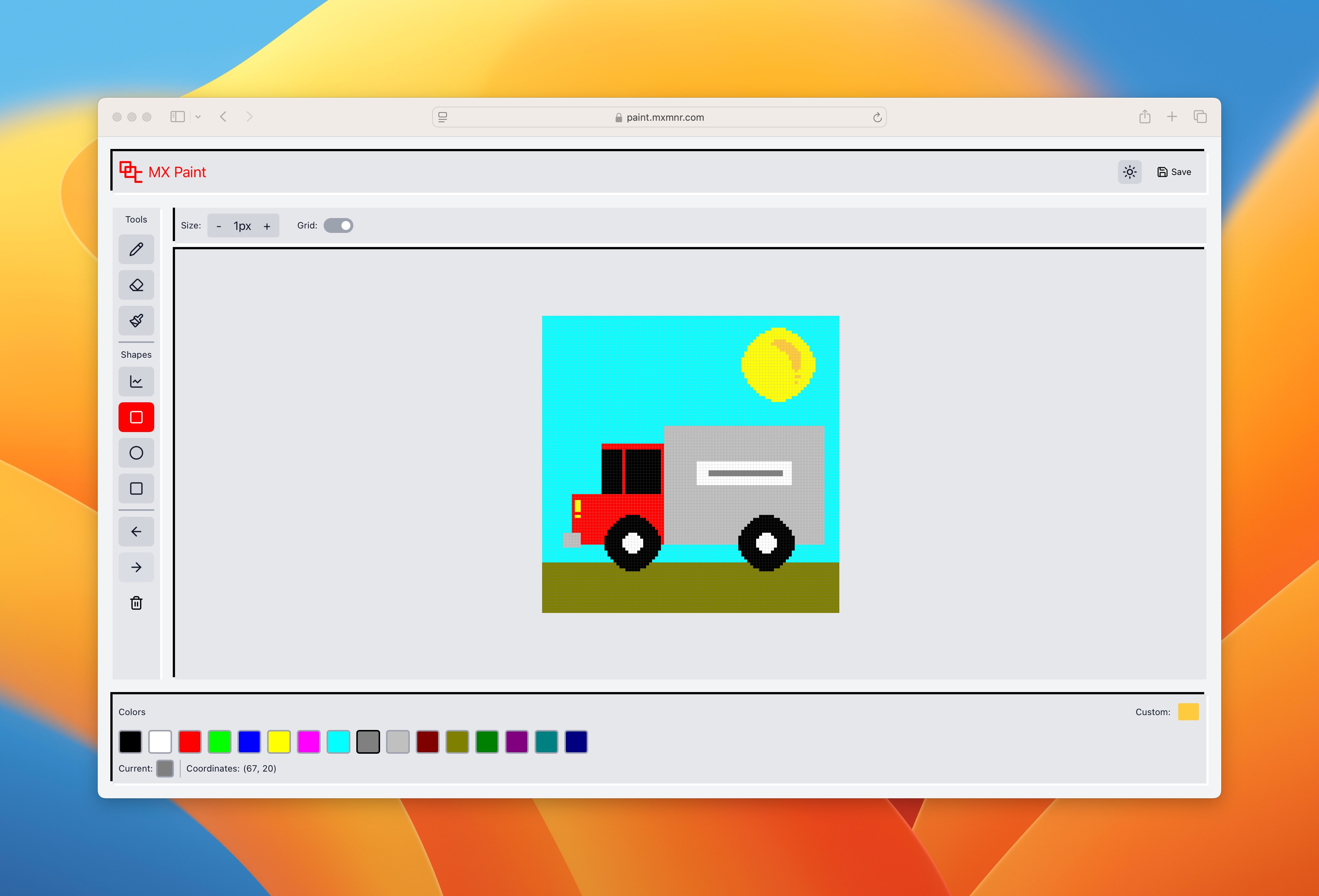 MX pixel paint app